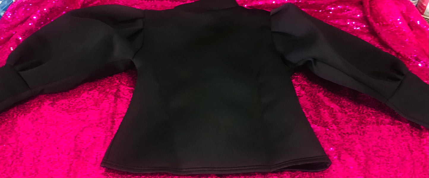 Black long sleeve jacket with zipper / size small