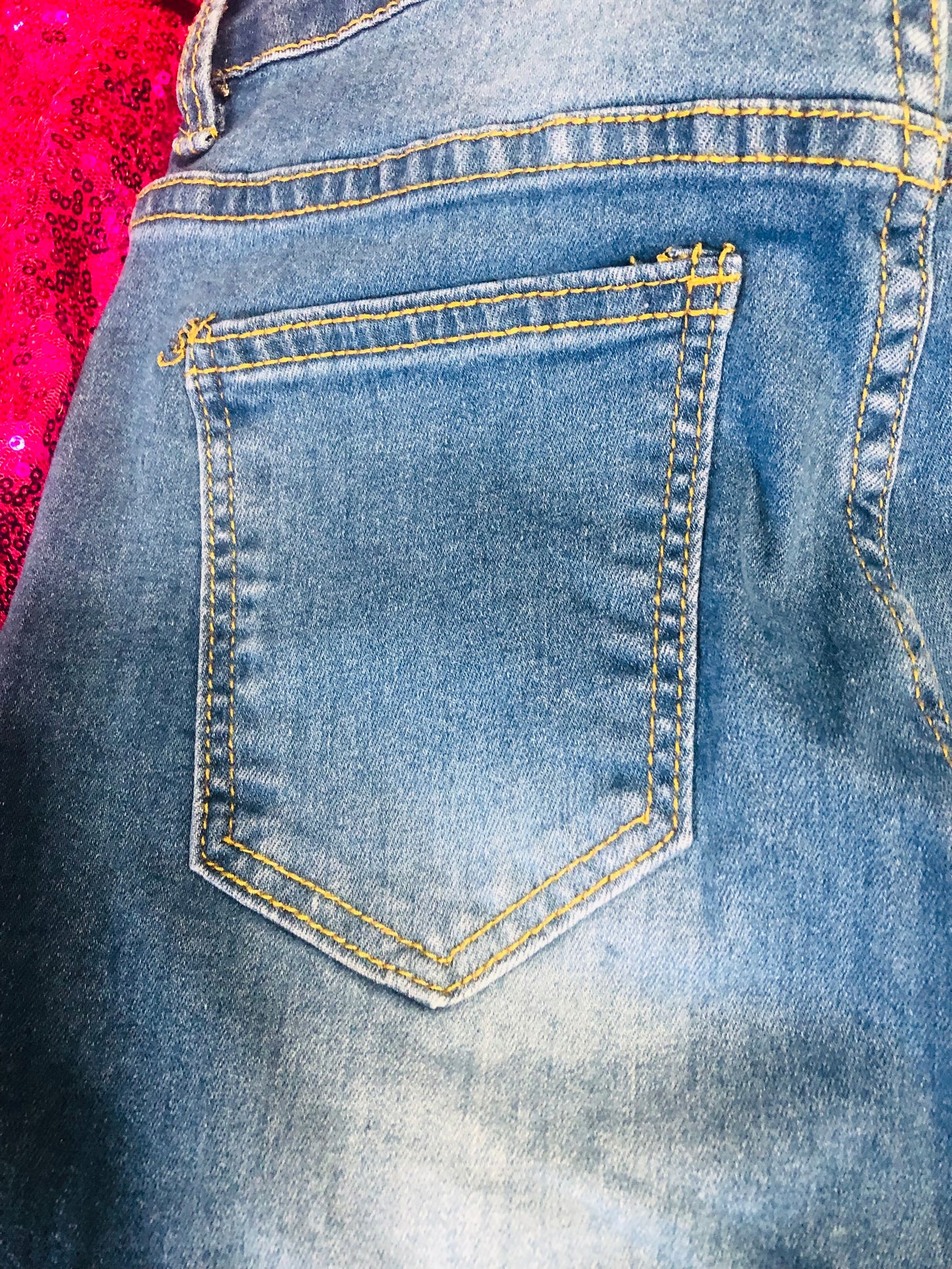 Children Long ripped blue jeans size 6