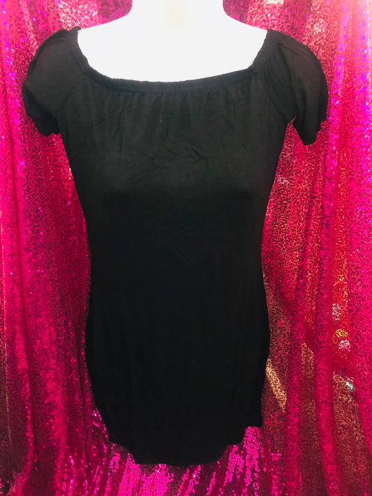 Black cotton dress fits above the knee size 4