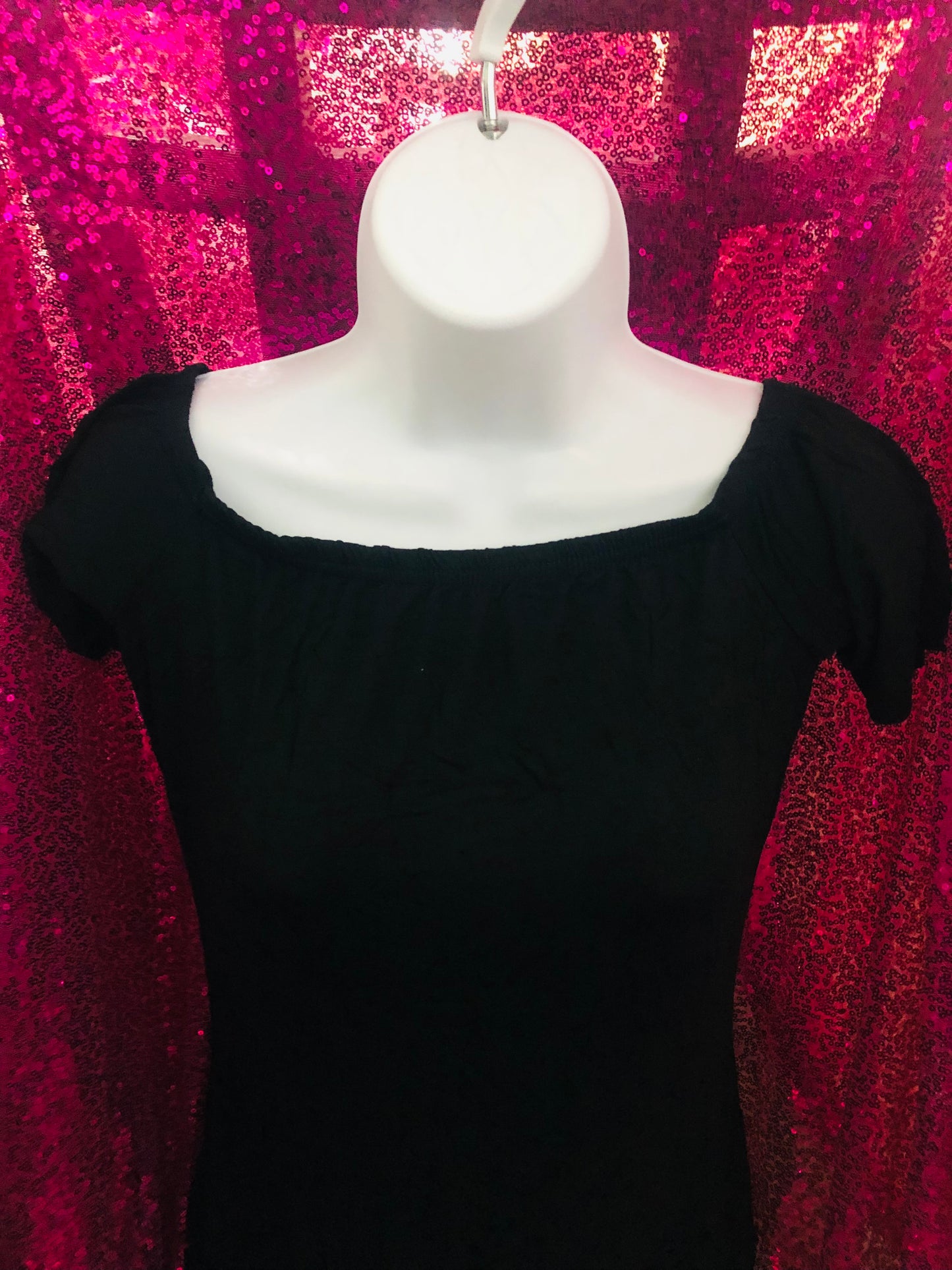 Black cotton dress /fits above the knee size 10