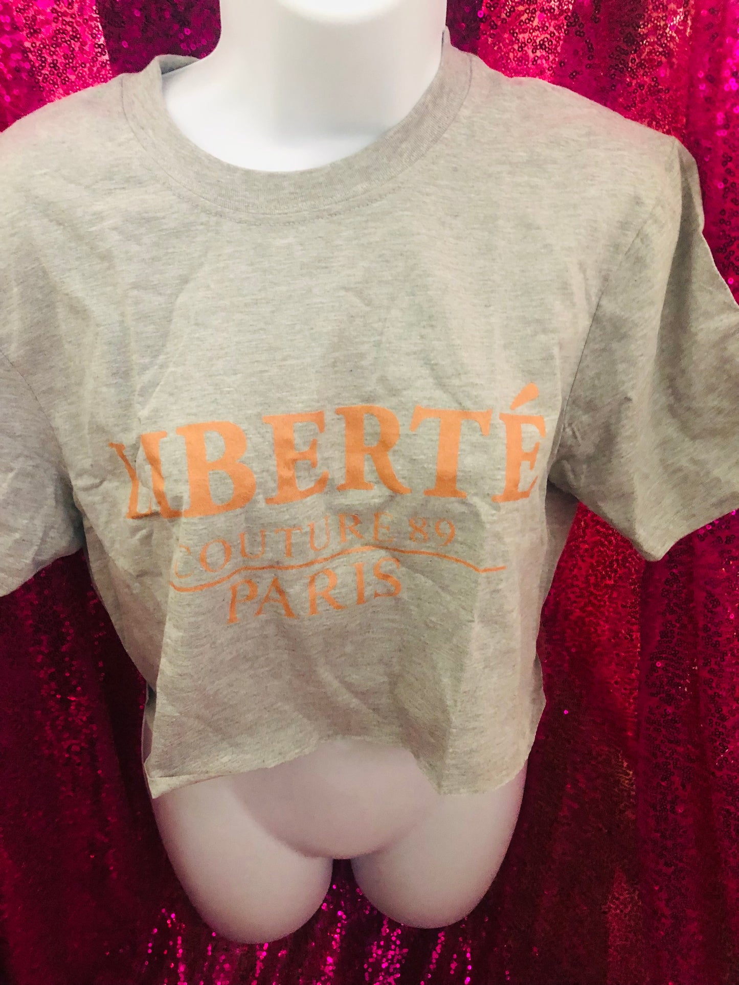 Grey liberty half shirt size small