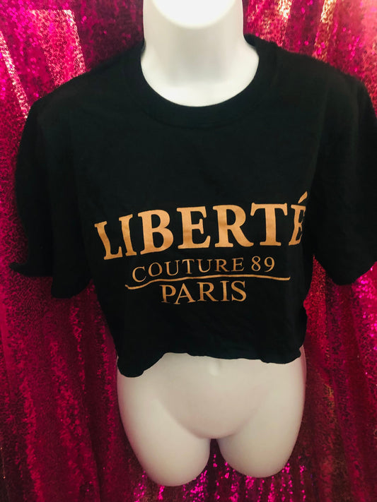 Black liberty half shirt size large